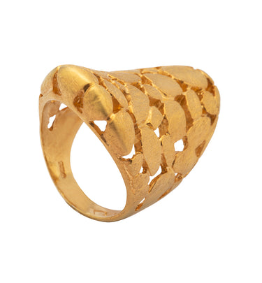 Anillo Empedrado Grande Dorado